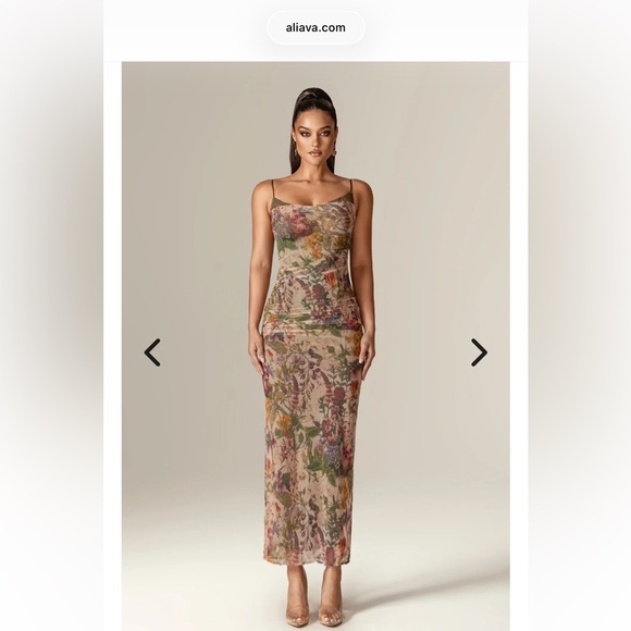Aliava Dresses & Skirts - Aliava (formerly Alieva) Evita Floral and Lace Midi Dress